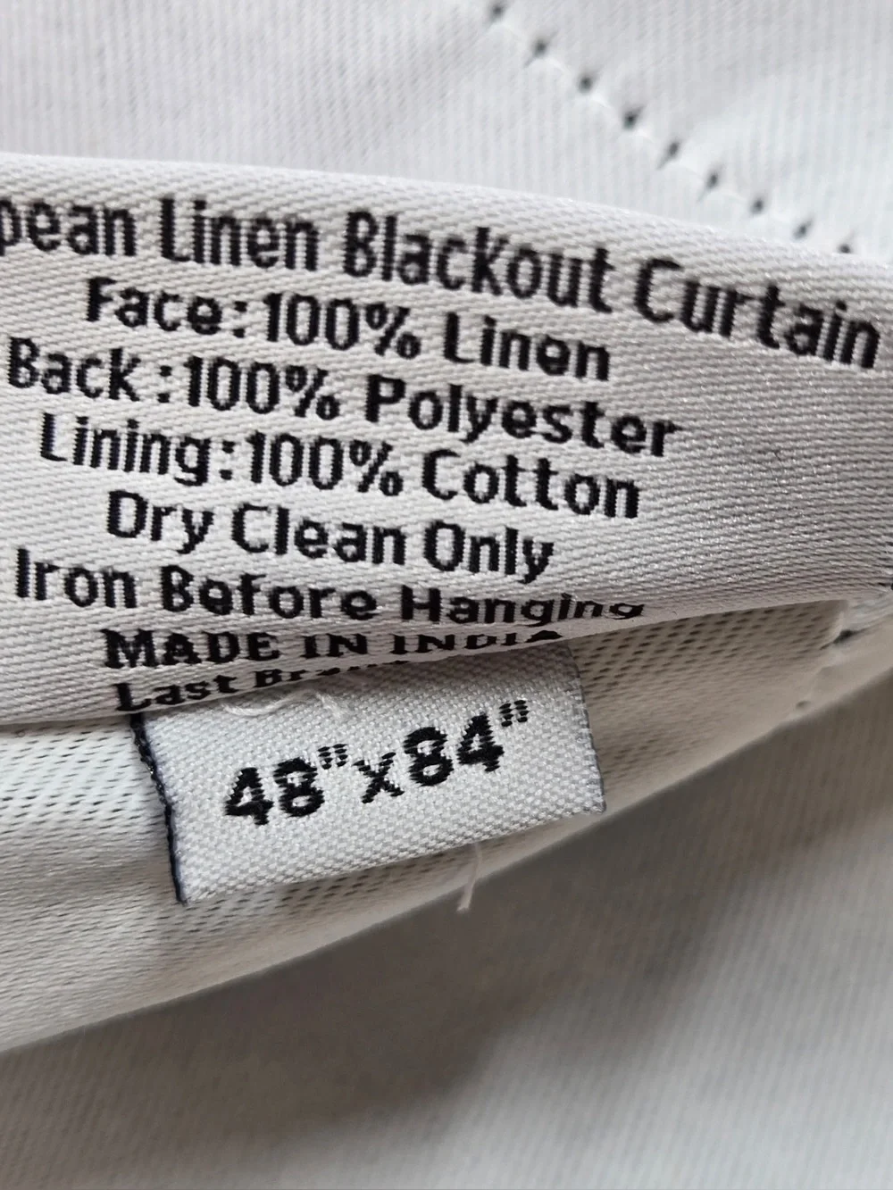 NWT QUINCE Set Of 2 48x84 European Linen True Blackout Curtains Cream 0624